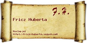 Fricz Huberta névjegykártya